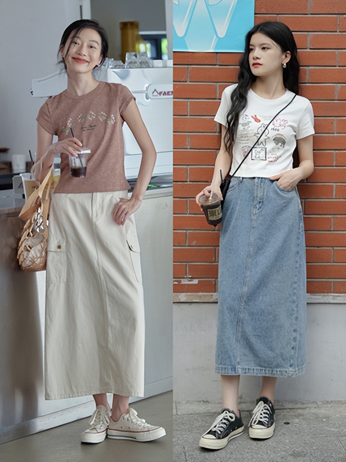 今夏最新款女生t恤宽松版,今年流行小个子t恤搭配一整套女