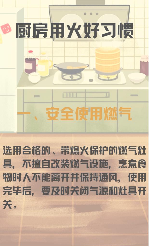 食堂厨房用火不离人消防安全提示,消防部门提醒厨房用火