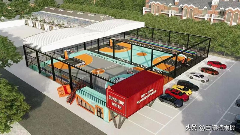 搭建室内篮球场,推拉式篮球棚