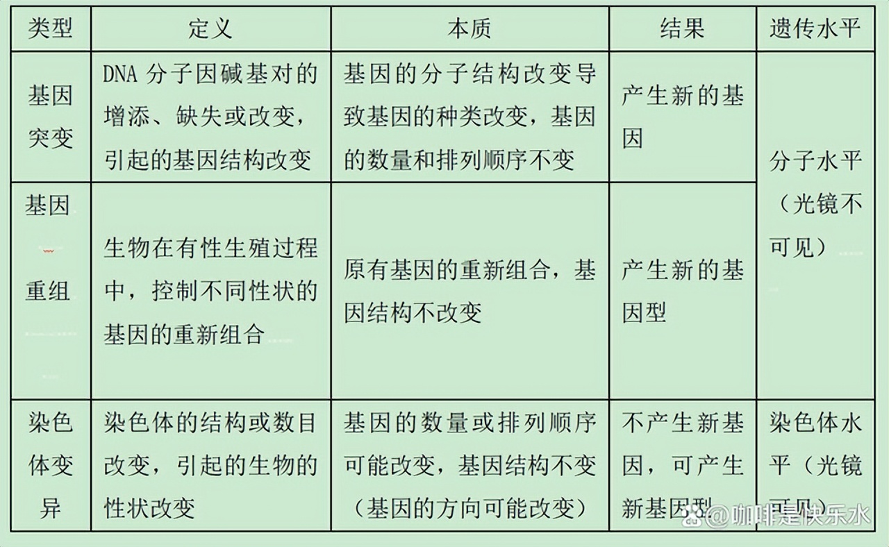 高中生物变异和育种知识点,高中生物变异育种进化思维导图