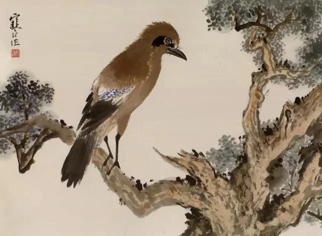 江寒汀写意黑山雀石榴花图,江寒汀写意花鸟千峰竞秀原作尺寸