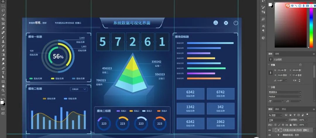 数据可视化大屏模板源文件,数据可视化大屏ui设计基础教程