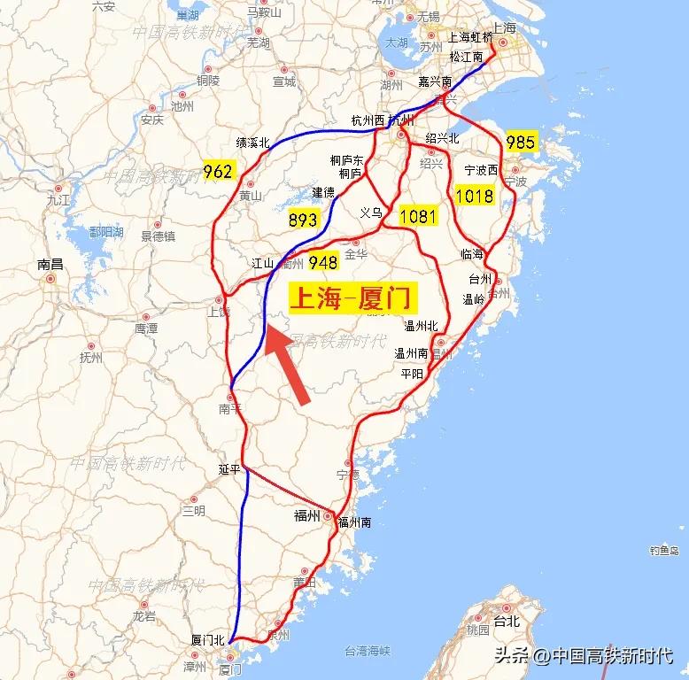 福建厦门高铁路线图,福州厦门跨海高铁线路地图