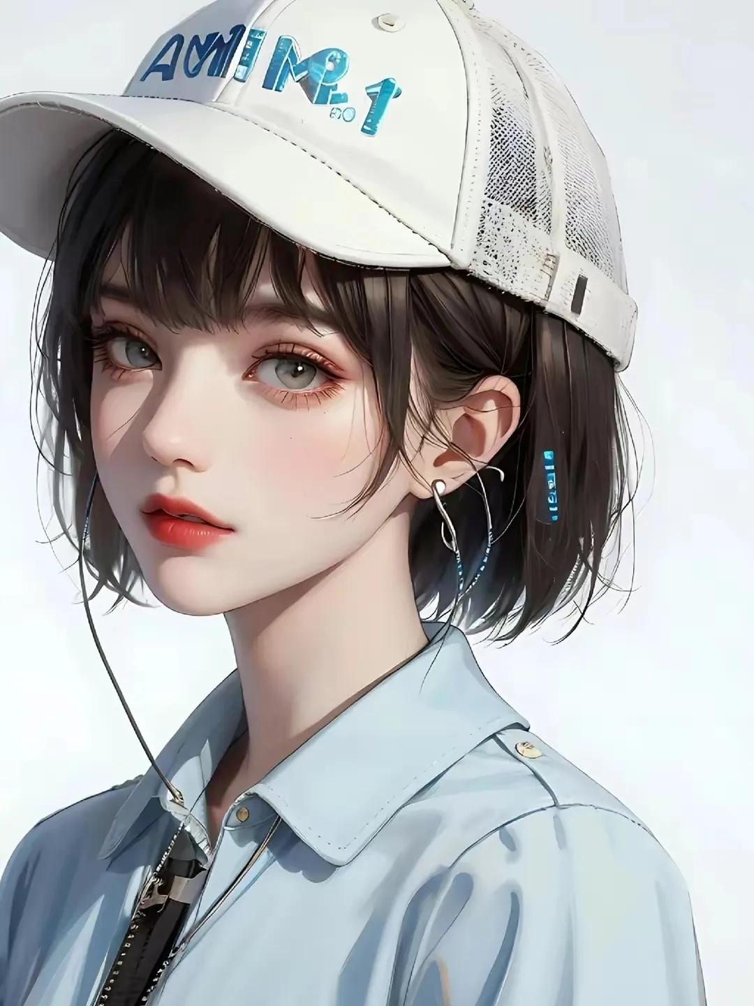 女生卡通头像简约气质短发,短发女人专用微信头像卡通