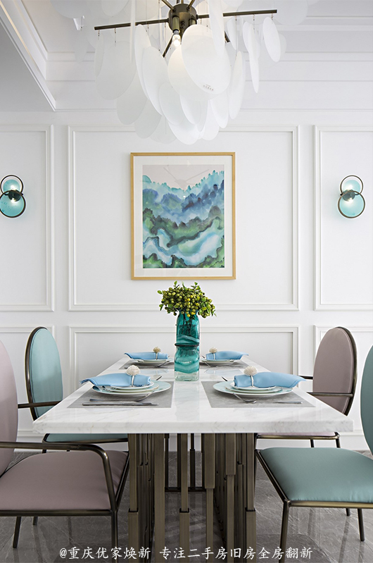 小户型南北通透现代简约装修,高层95.8平方简单现代装修风格