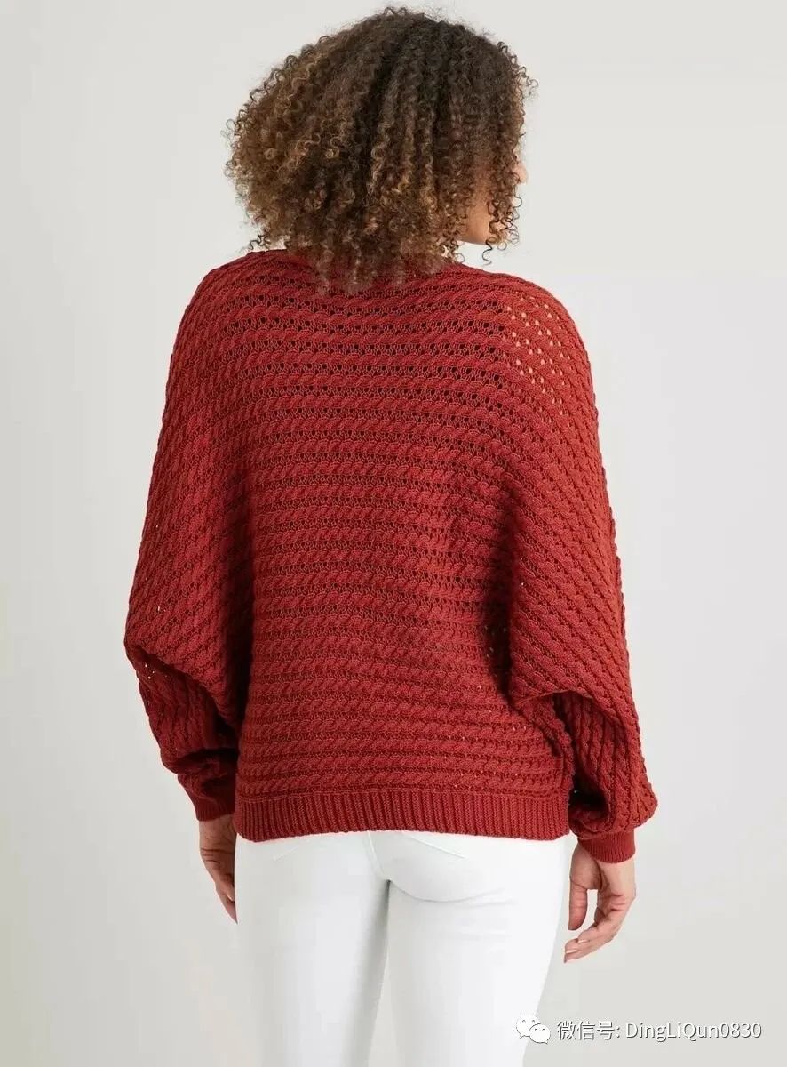 段染针织开衫图解,蝙蝠衫针织开衫图解