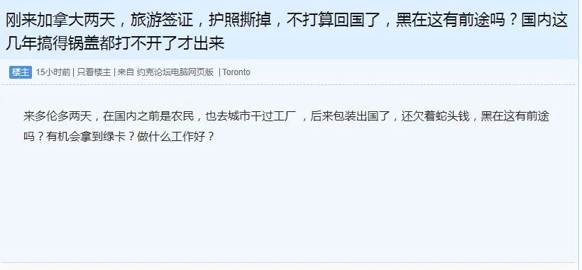 华人自曝:旅游签证,来加拿大2天,护照撕掉,黑在这有前途吗?
