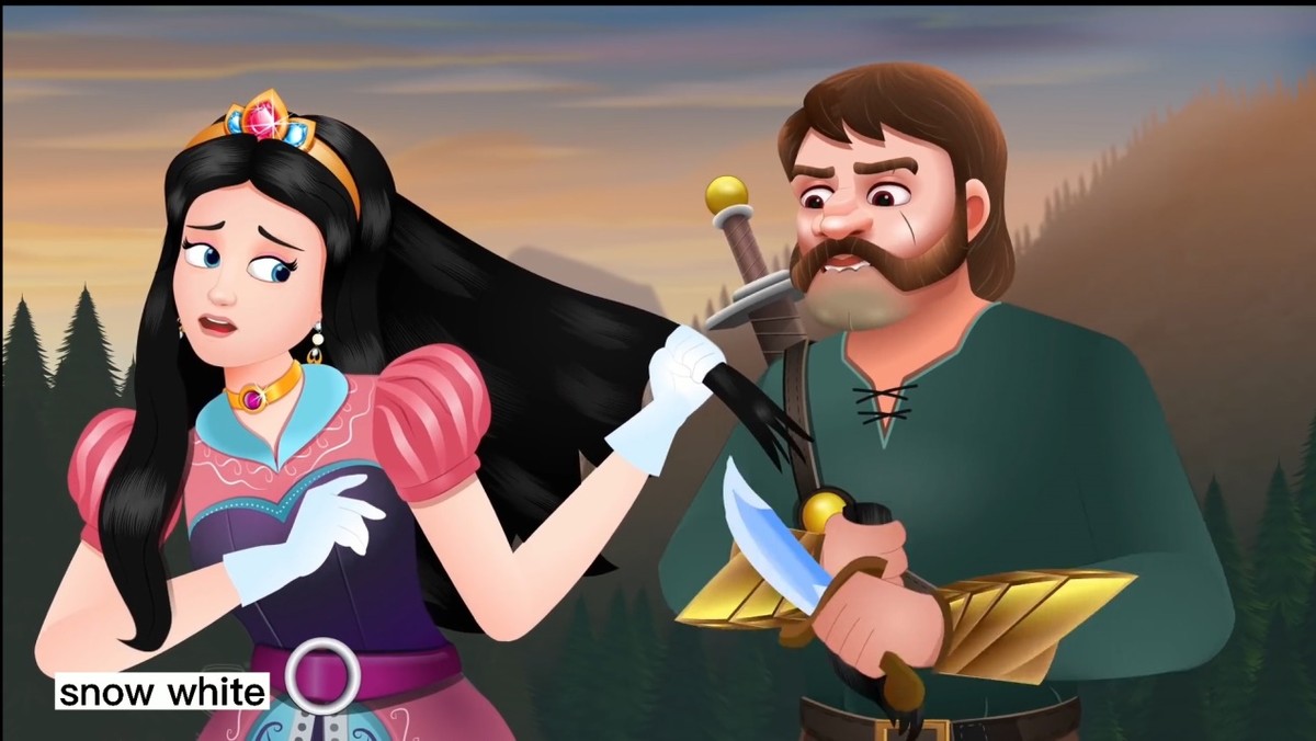 白雪公主中英绘本,格林童话故事绘本白雪公主