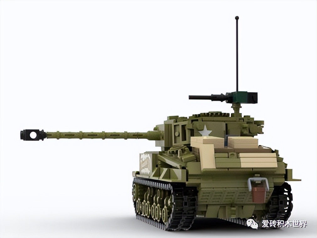 「爱砖MOC每日推送」驰骋疆场的钢铁战骑特殊的谢尔曼M4A3E8坦克