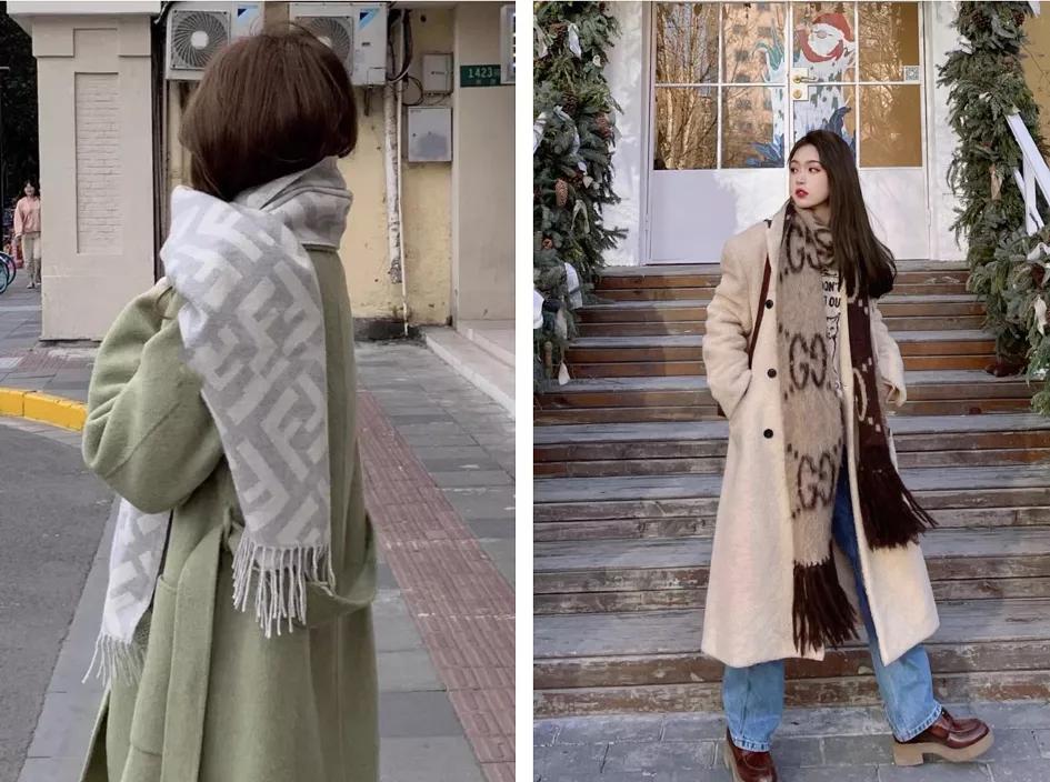 冬天搭配棉衣围巾系法,冬天比较惊艳的穿搭围巾