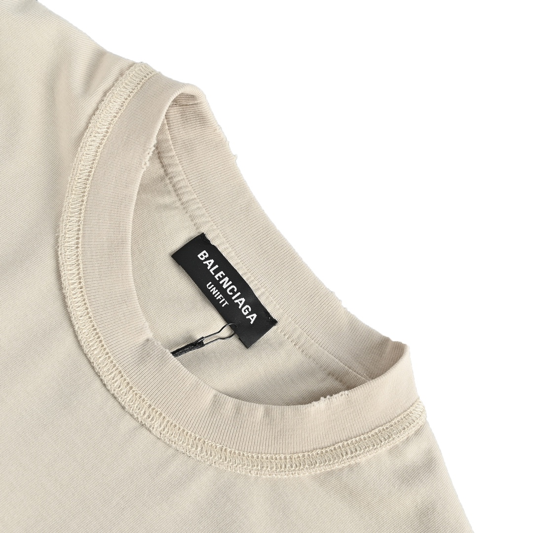 balenciaga巴黎家字母印花短袖,balenciaga短袖新款泼墨印花