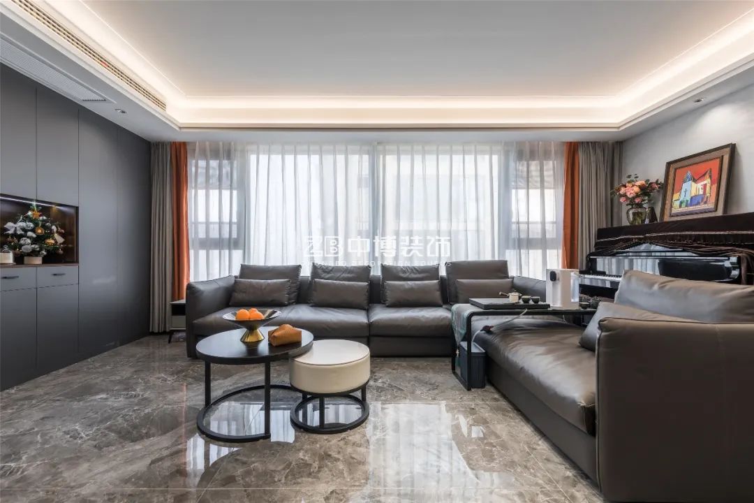 138平米简约轻奢灰白装修得多少钱,88平米灰白现代轻奢装修风格