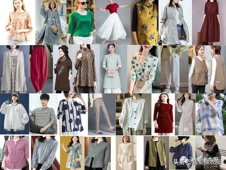 花边领苎麻小衫的裁剪图,偏襟麻料上衣裁剪图分享