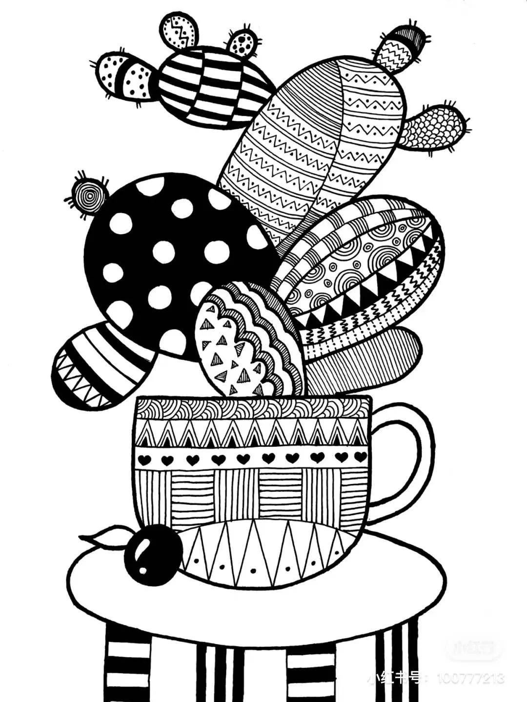 50张设计感十足的创意线描，随手画就能创造美，零基础也可以画