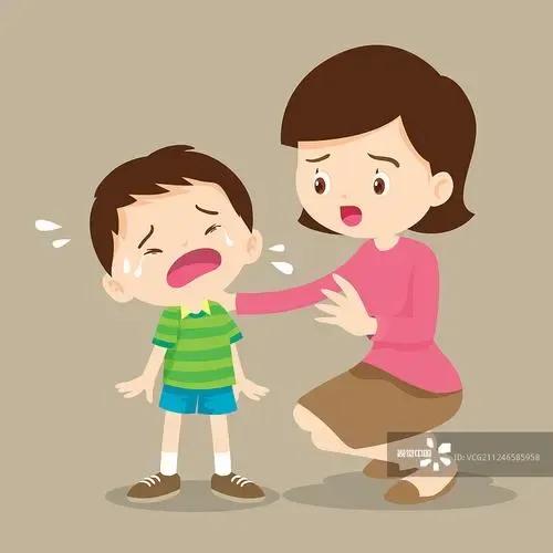 男孩摔伤哭着叫妈妈,男孩摔伤了一声没哭