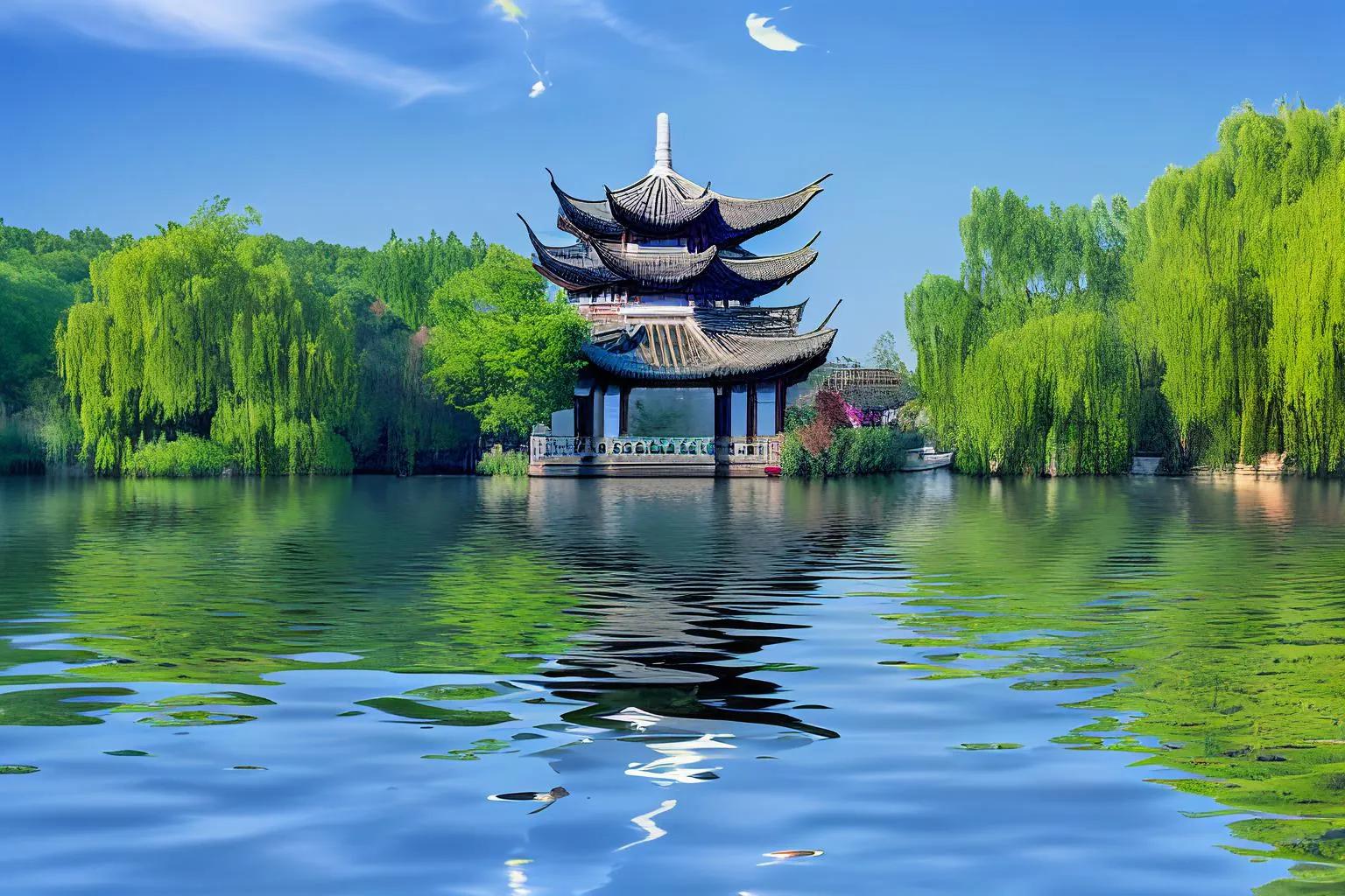 西湖美景图高清壁纸,手机壁纸西湖高清自然风景图片