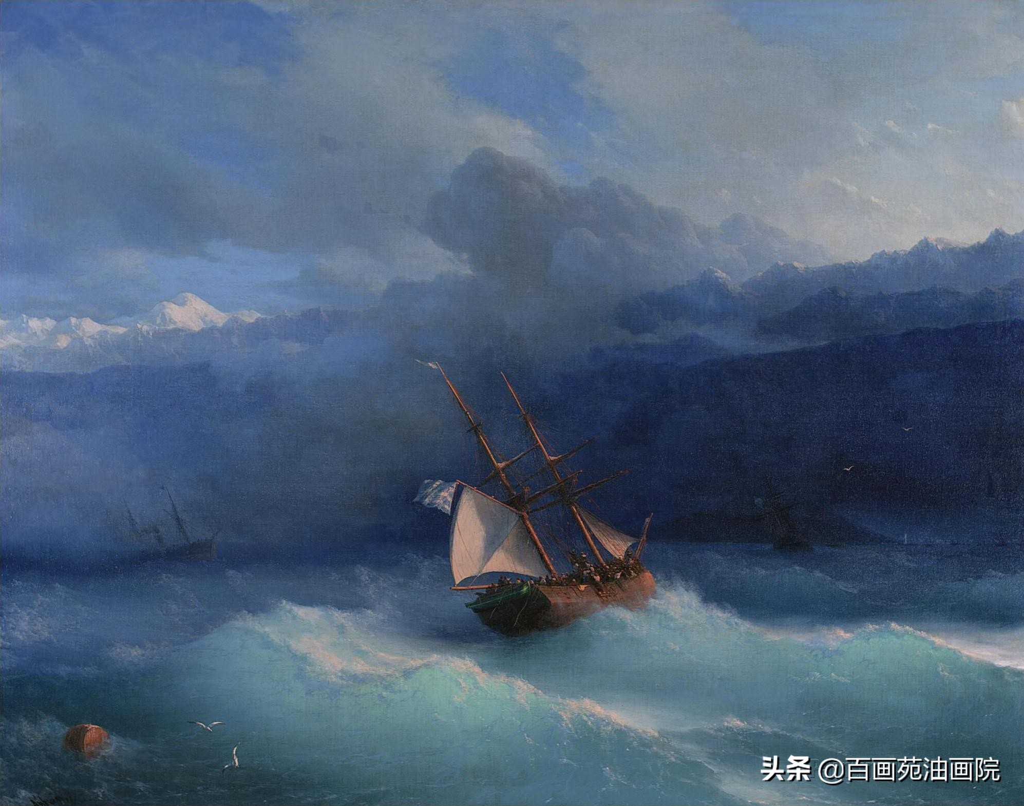 油画海怎么画,0基础油画教程画海