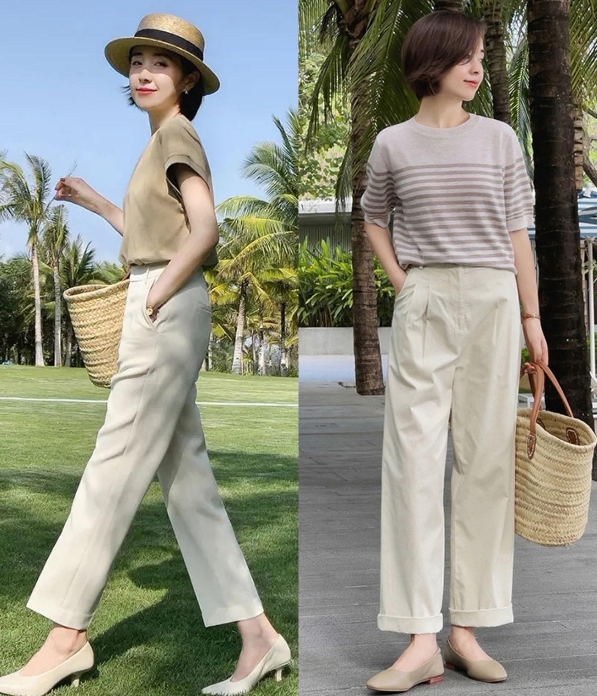 夏季穿什么裤子时髦好看,夏季休闲西裤搭配什么上衣