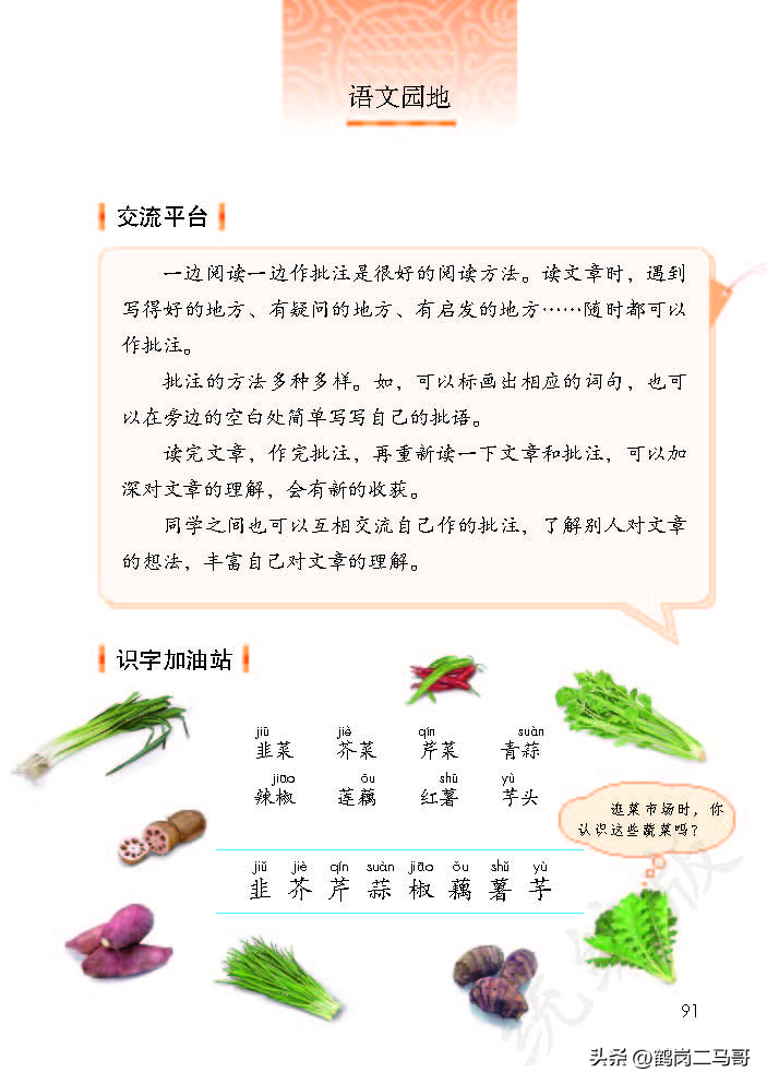 暑假预习资料小学,四年级下册语文课本第17课预习