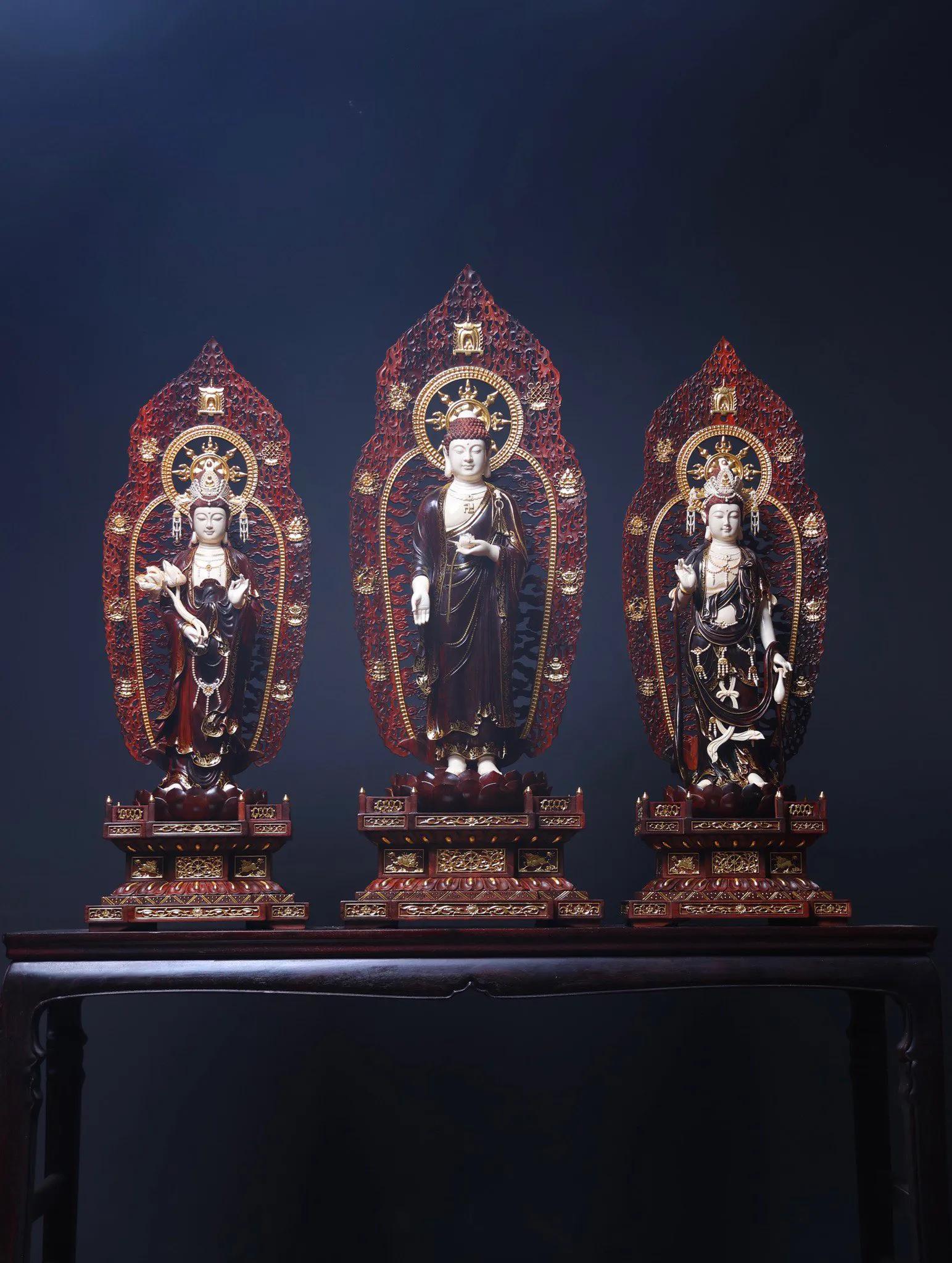 西方三圣接引真实案例,西方三圣挂画