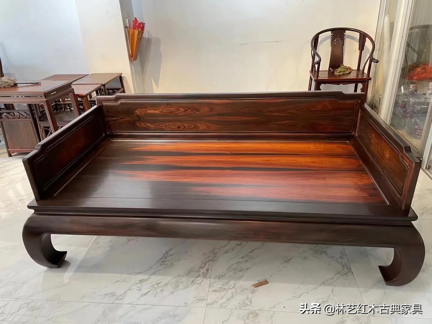 大红酸枝极品明式罗汉床,高端大红酸枝罗汉床
