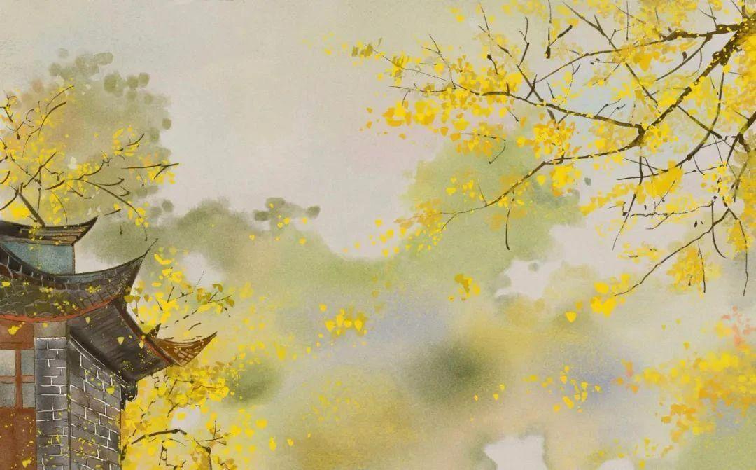 千古巨星正在煎茶，此时菊黄秋高、山寺清幽