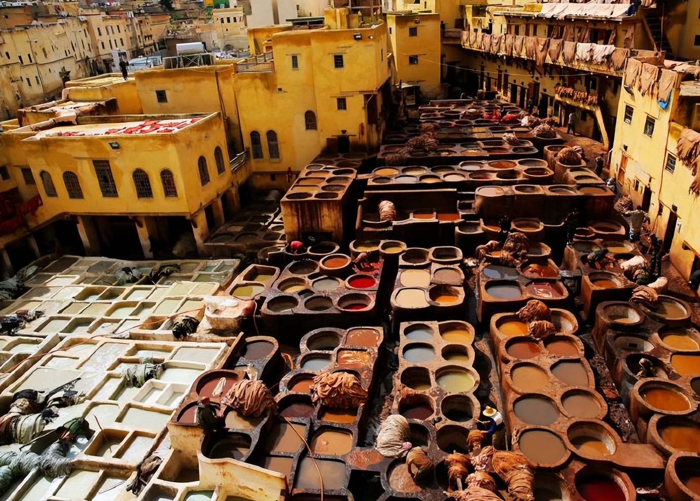 摩洛哥皮革大染坊菲斯 (摩洛哥的皮革染坊)