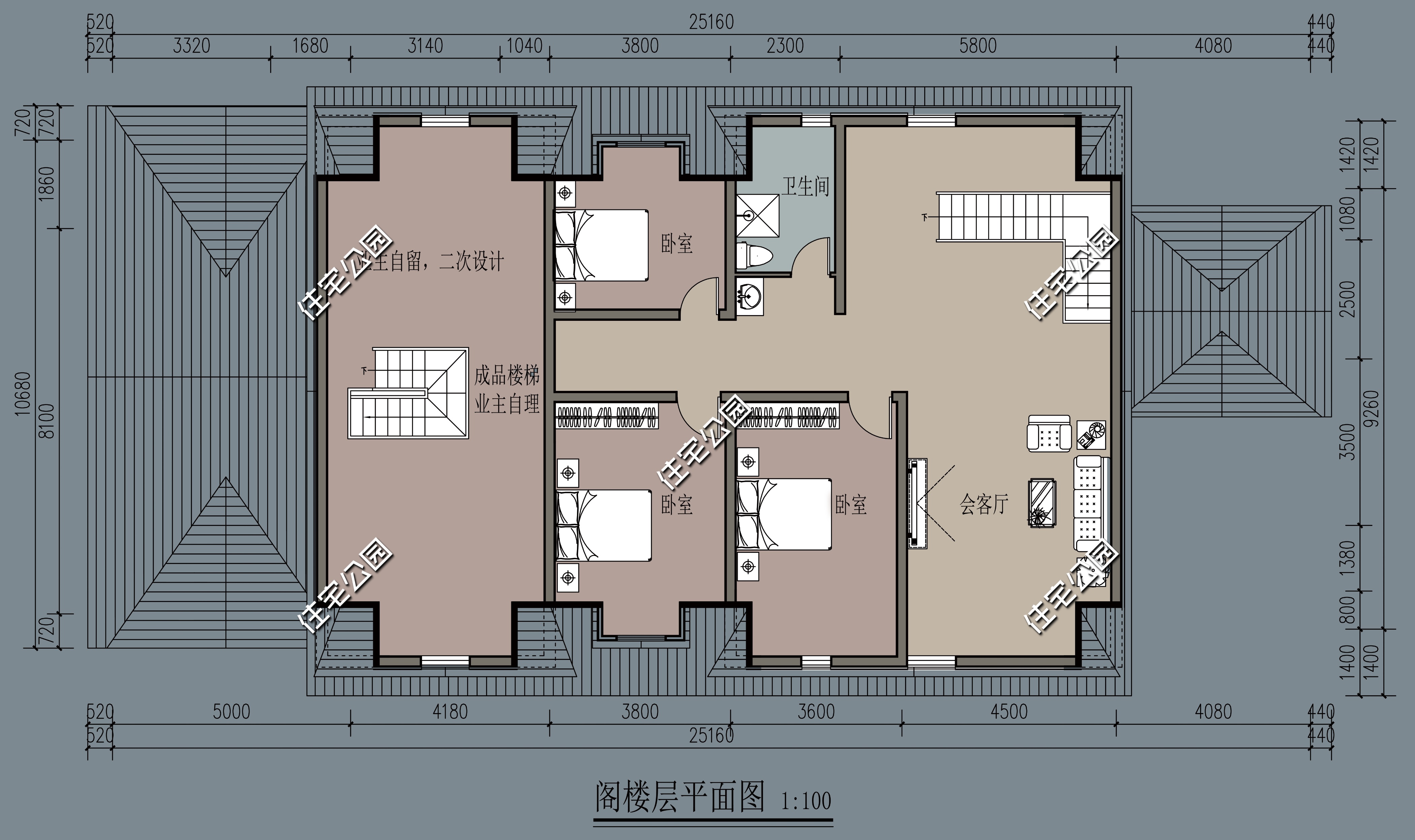农村自建房二层对称小别墅外观图,开间12.8进深9.9二层别墅怎么设计
