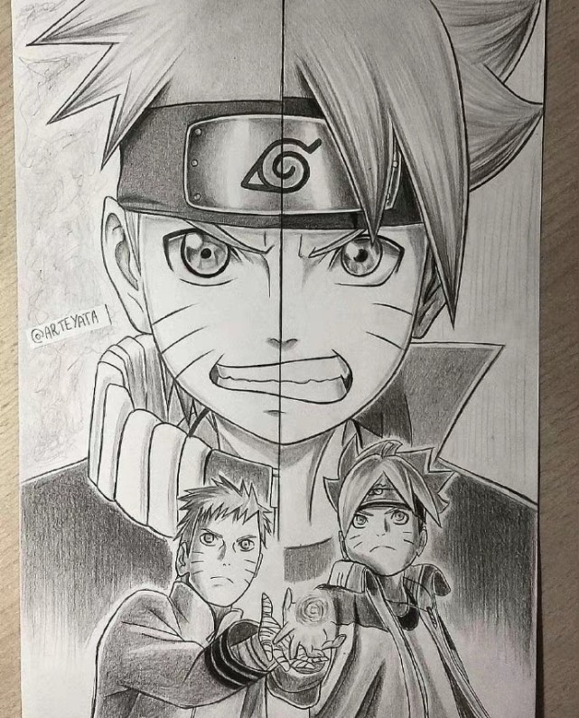 适合临摹的火影忍者图,火影忍者插画图