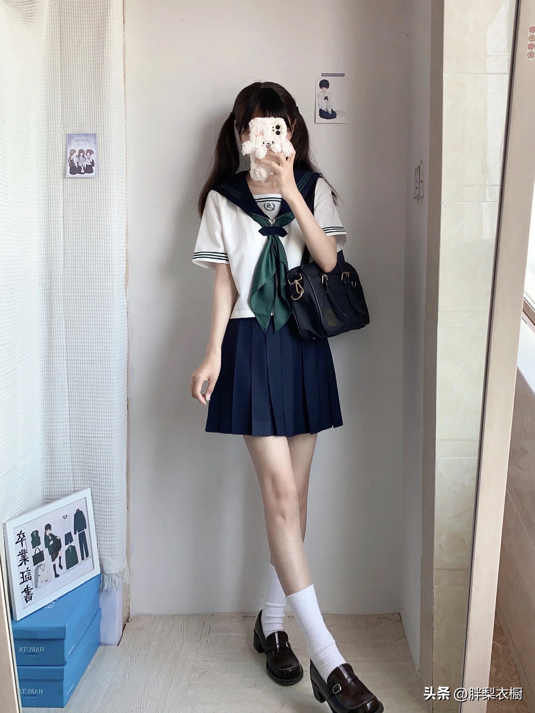 jk水手服女孩的日常穿搭,jk女生水手服照片