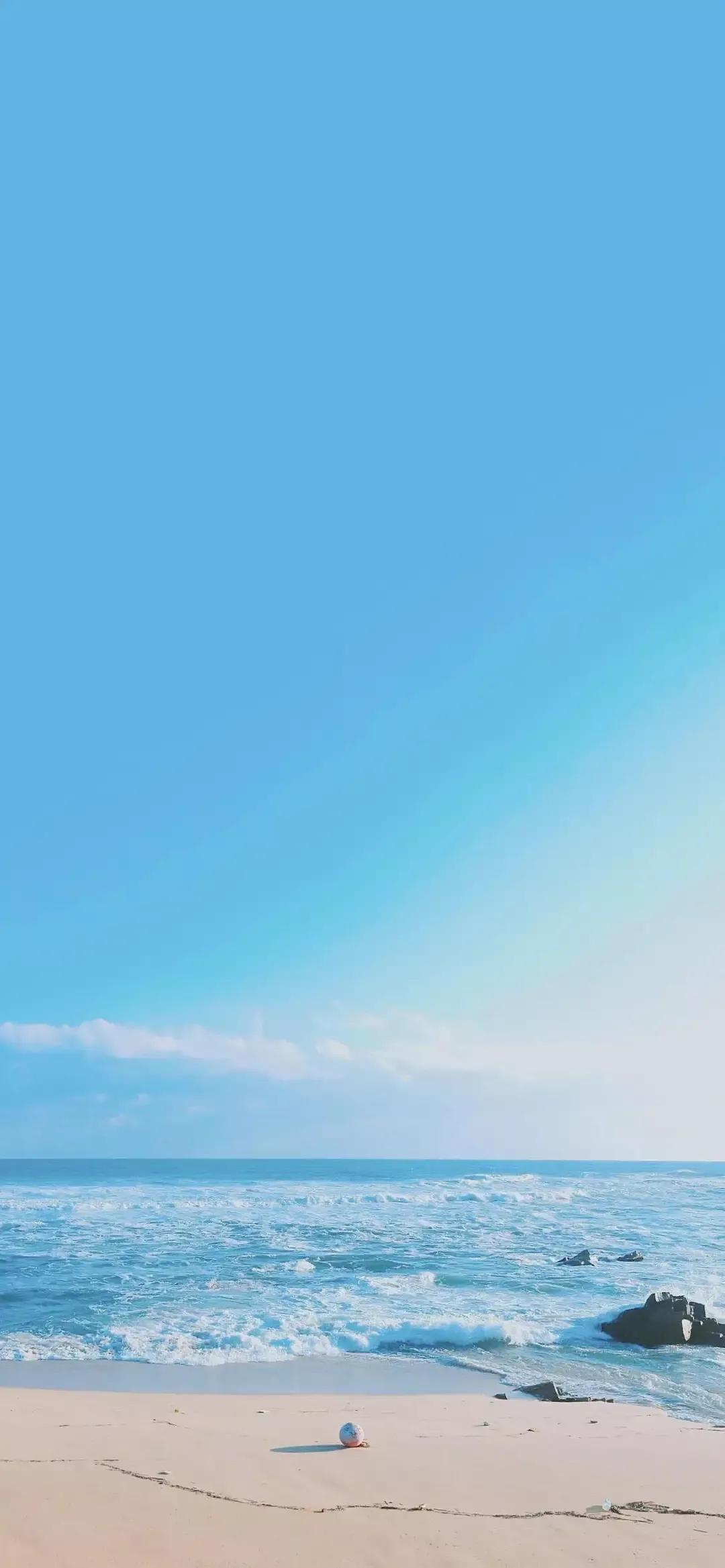 美丽的碧海蓝天壁纸,2018蓝色大海夏天壁纸