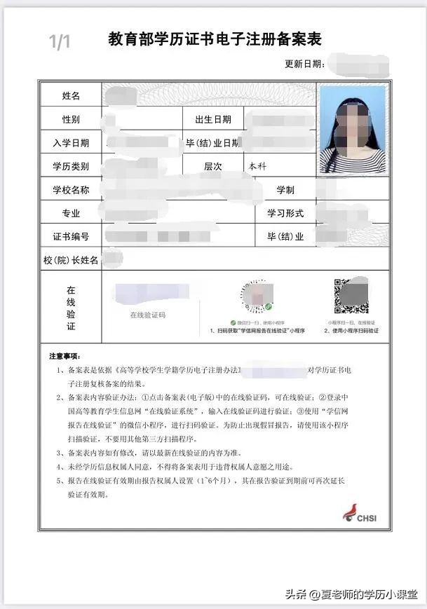 教育部学历证书的电子注册备案表,教育部学历证书电子注册备案表