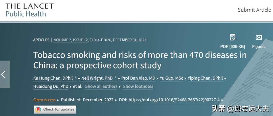 死亡率最高的三种疾病与吸烟有关,吸烟的疾病有科学依据吗