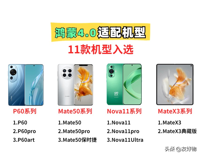 华为鸿蒙4.0正式推送机型,华为鸿蒙3.0适配机型名单曝光