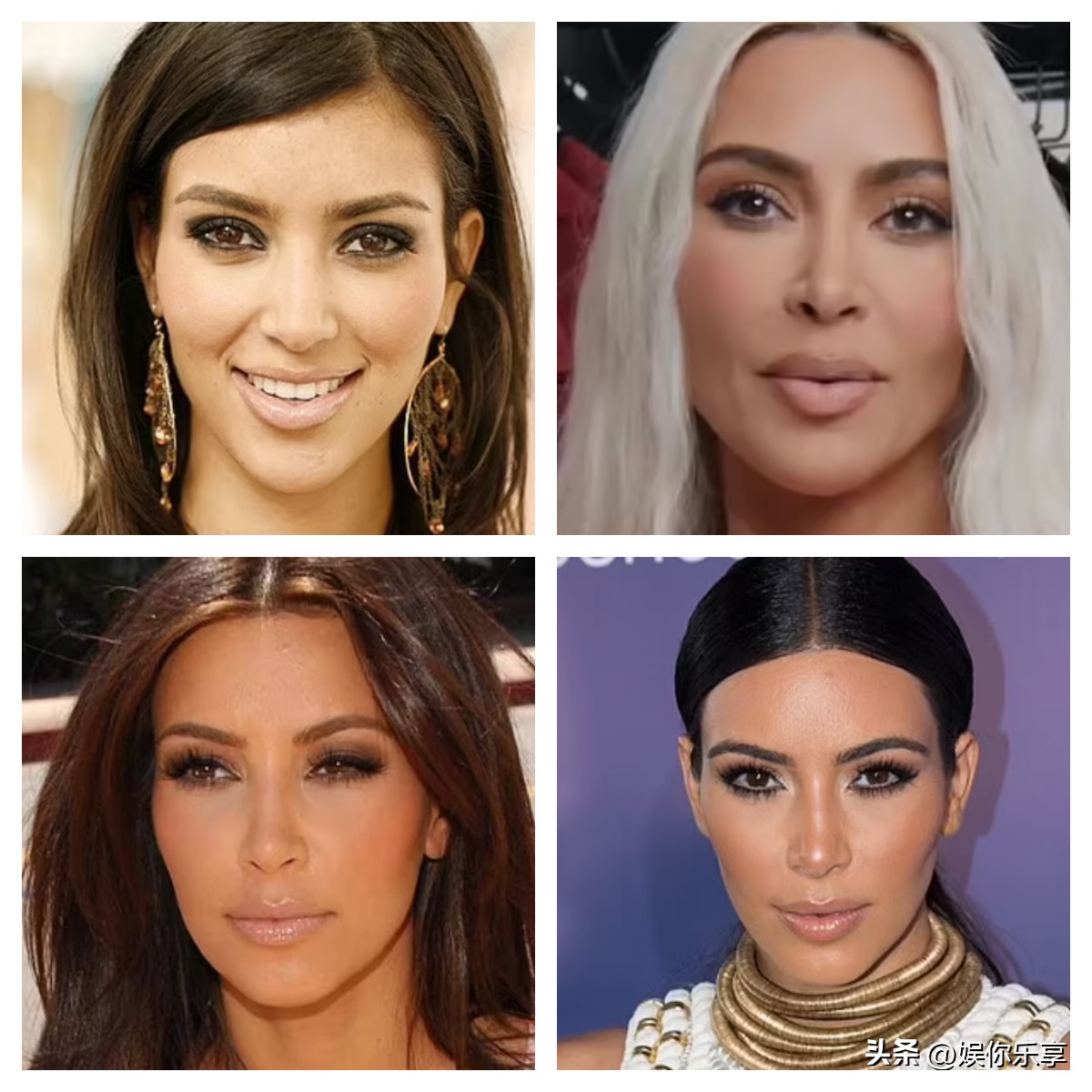 金卡戴珊长发和短发,金卡戴珊年轻时的盛世美颜