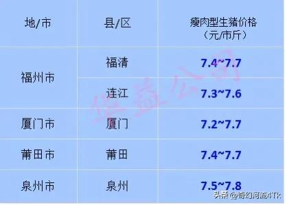 猪价快讯福建各地区猪价,猪价今日福建