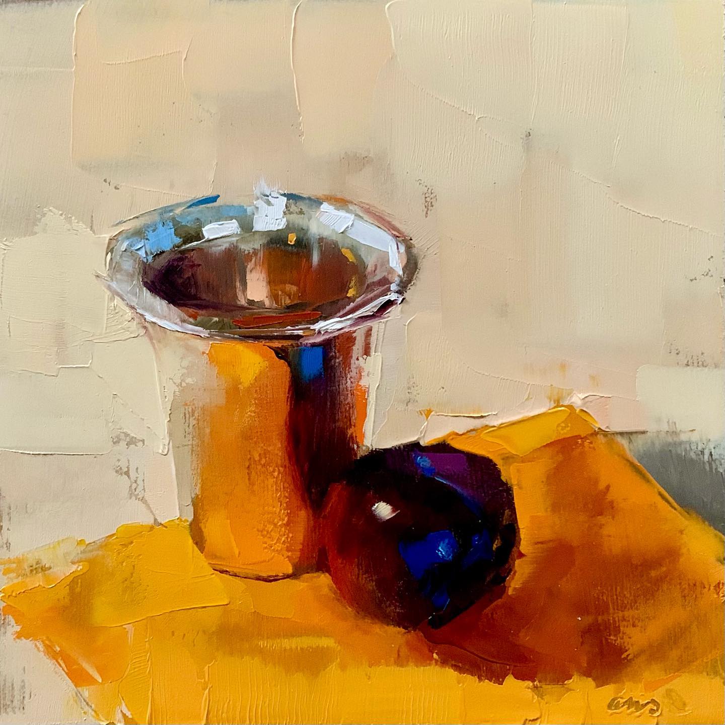 大色块静物油画,油画静物花卉色块