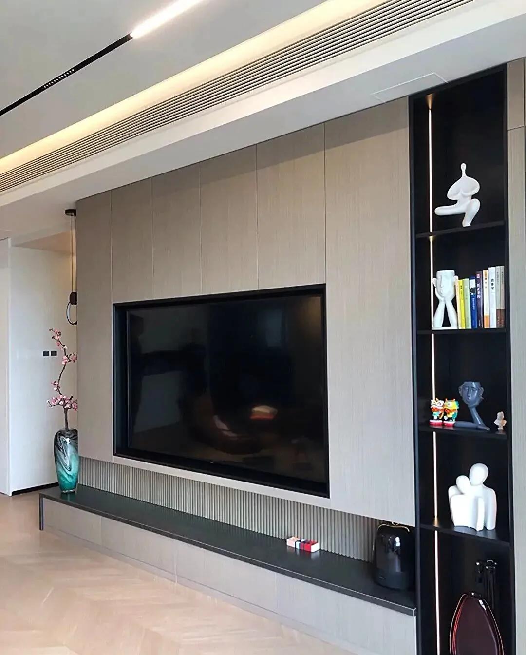 客厅边柜2023最新款法式,2023电视背景柜高端大气上档次