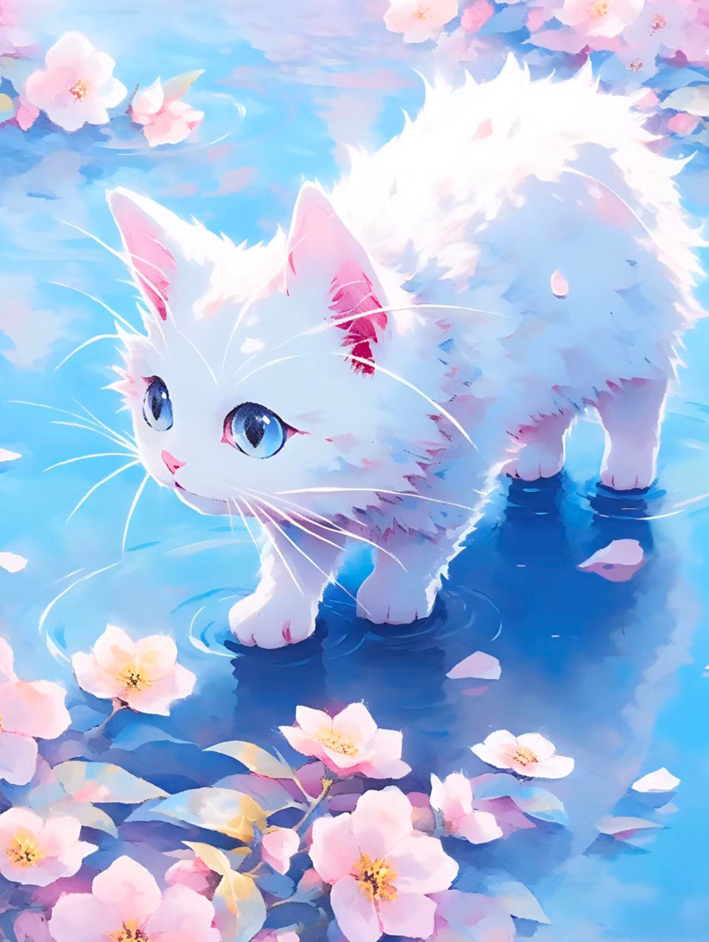 猫咪高清壁纸4k全屏60帧,萌萌哒粉色花篮里的猫咪图片壁纸