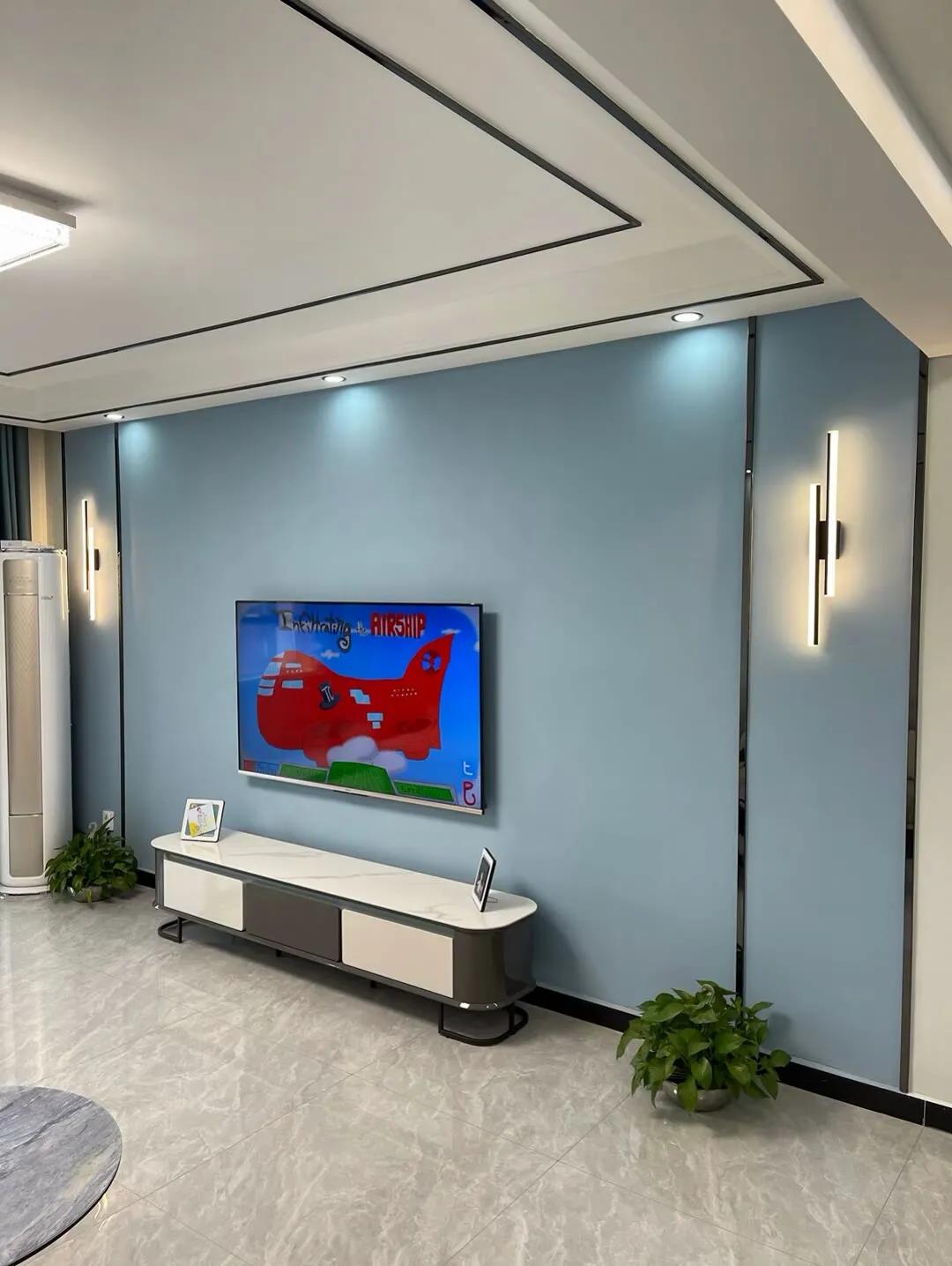 简单隐形门电视背景墙,30平小户型电视背景墙