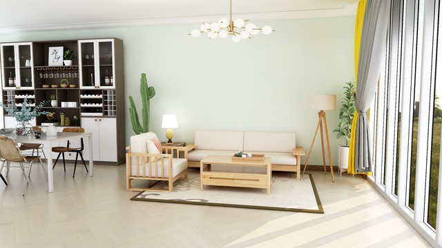 入户门对着客厅阳台怎么装修,马路对着房子客厅阳台怎么解决