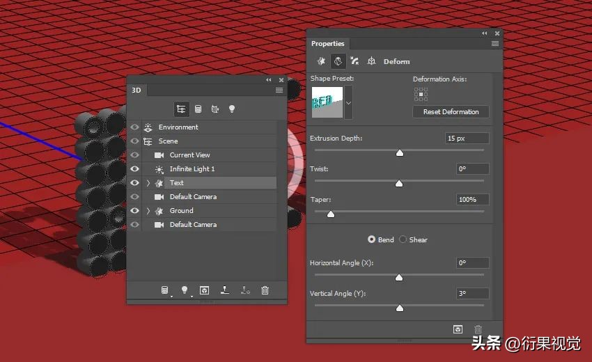 ps怎么做立体空心圆柱效果,ps文字贴合在圆柱上面