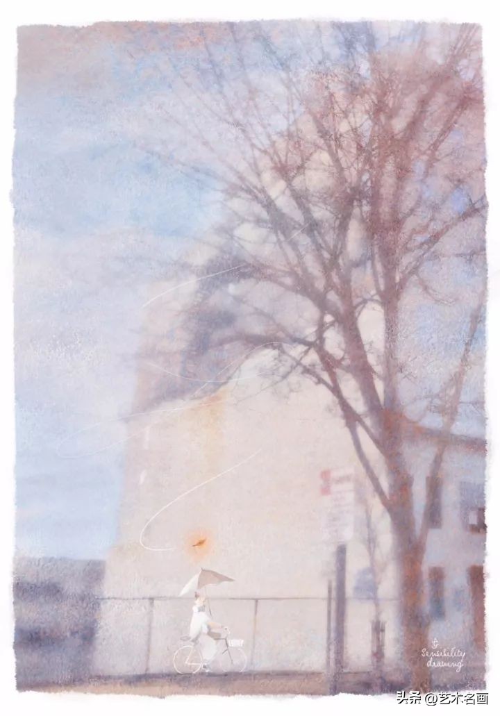 超简单超少女心的水彩画,水彩画罗马尼亚风景的画法