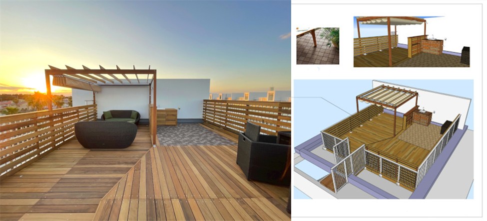 顶楼露台是贴砖好还是塑木地板好,露台花园地板做防腐木还是铺砖好