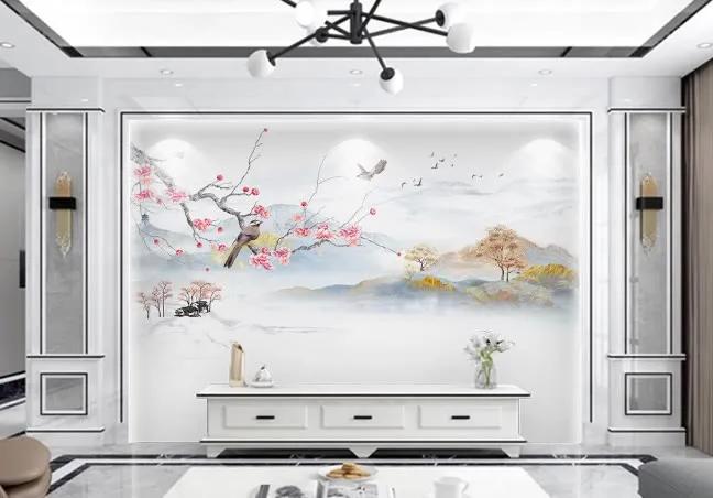 现代简约电视背景墙布效果图大全,电视背景墙现代简约乳胶漆钛金条