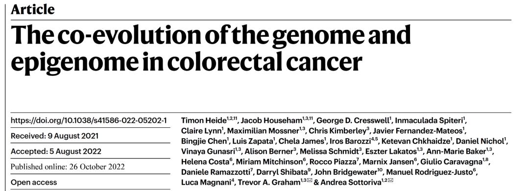 背靠背nature|空间多组学解析肿瘤演化