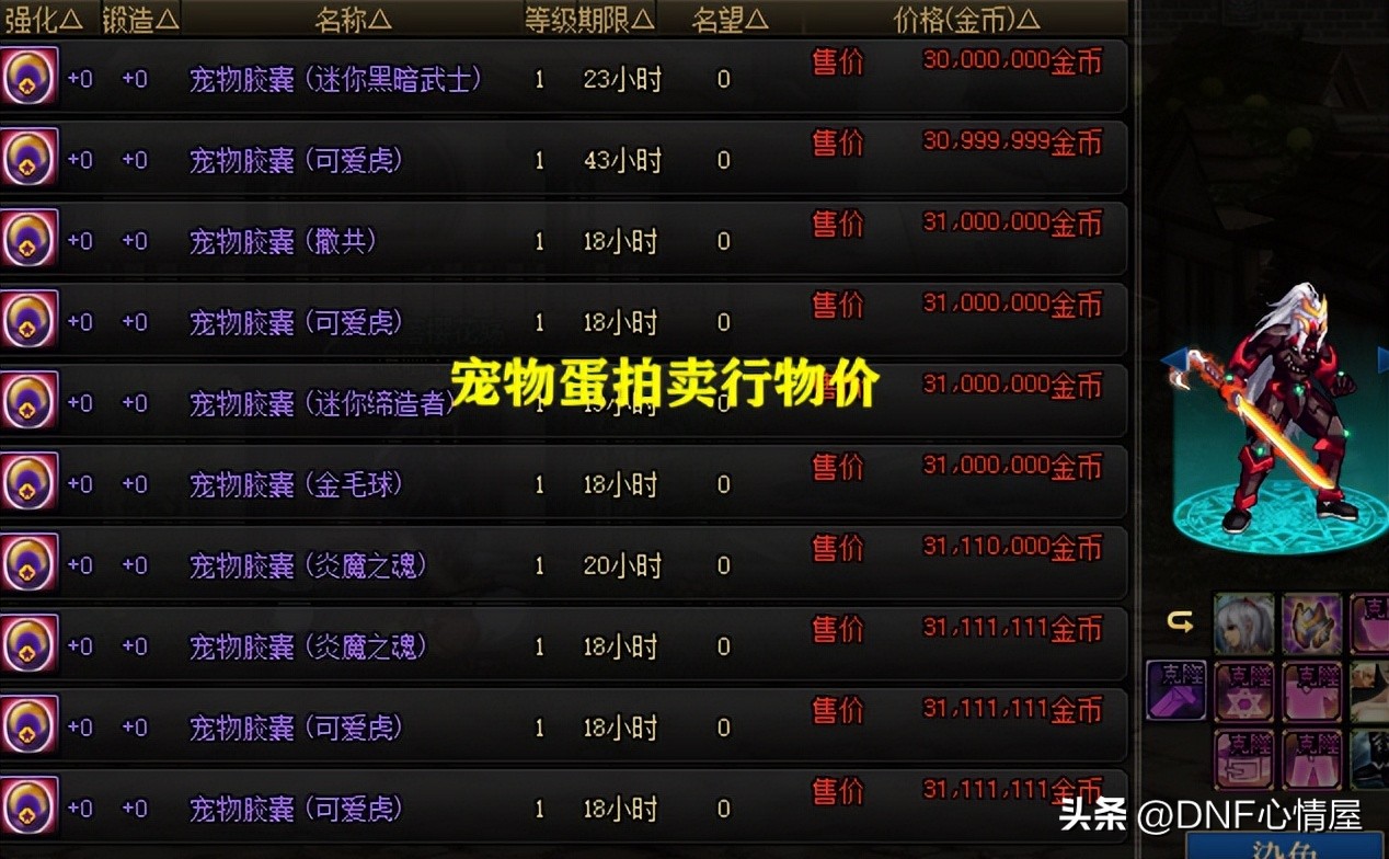 dnf100级更新以后的搬砖地图,dnf搬砖称号和宠物推荐