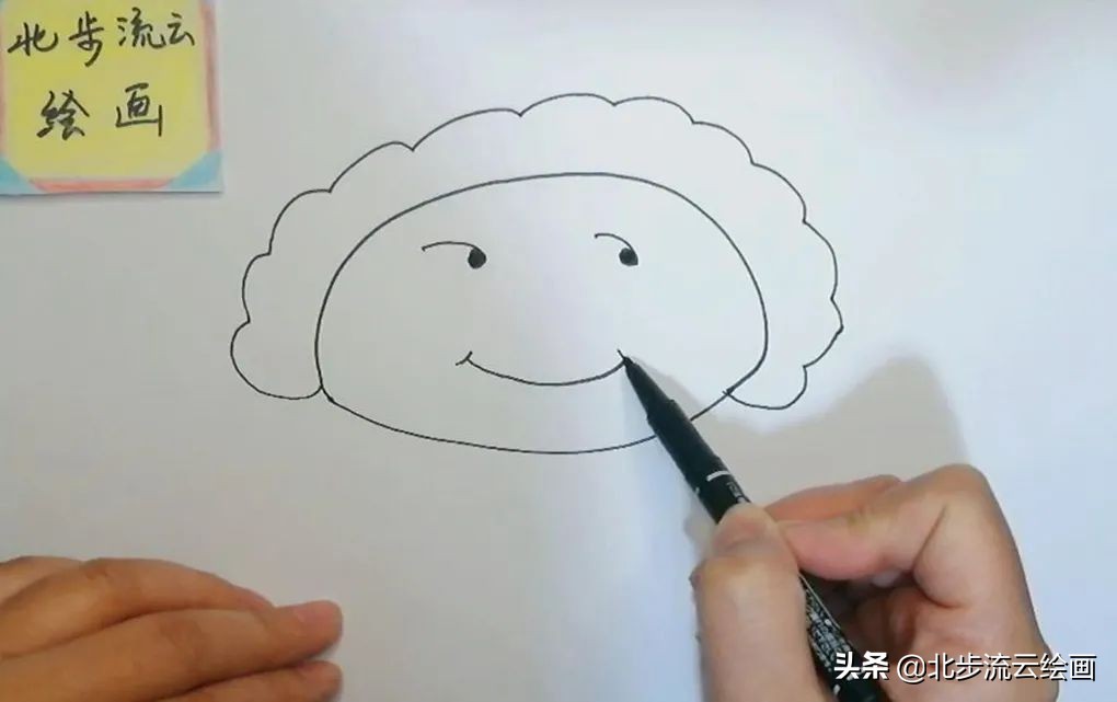 一盘饺子的简笔画图片大全,穿古装端着饺子的中国女孩简笔画