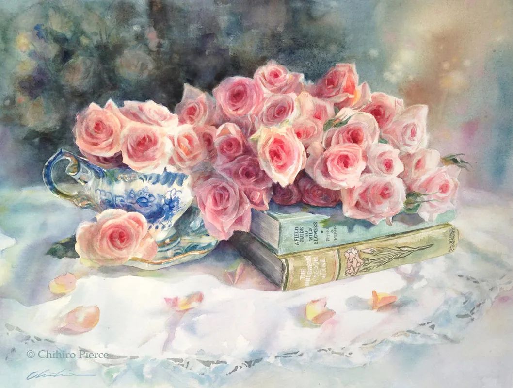 日本美少女工笔画家,日系女画家作品