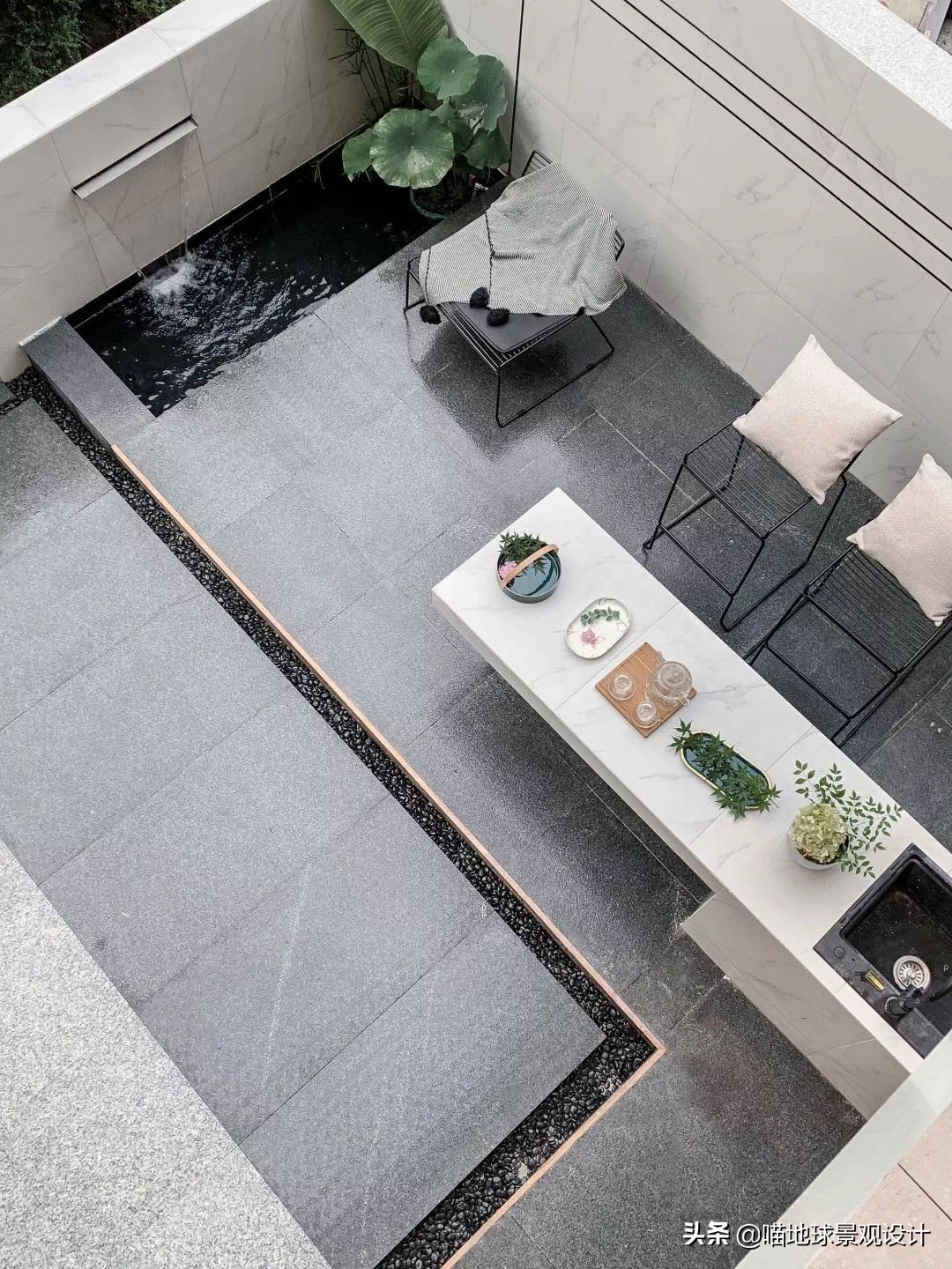 简洁清爽的现代景观别墅庭院赏析,现代简约别墅园林设计效果图